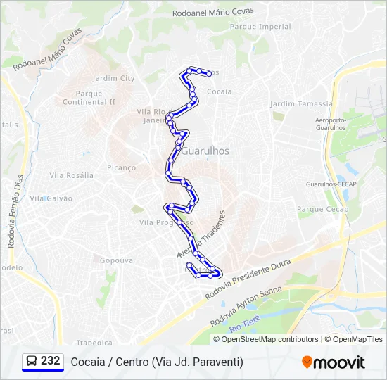 232 Bus Line Map