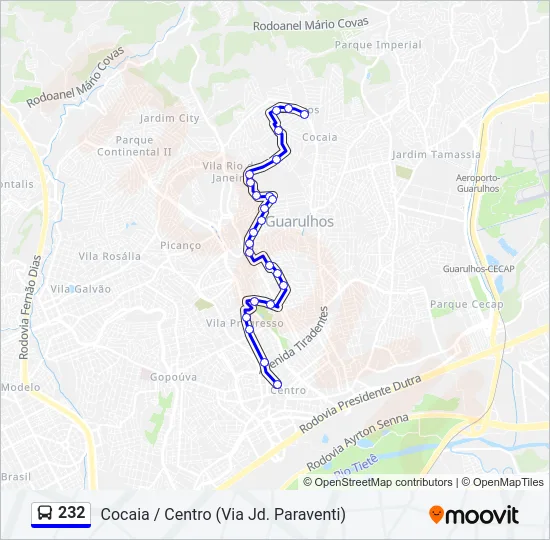232 Bus Line Map