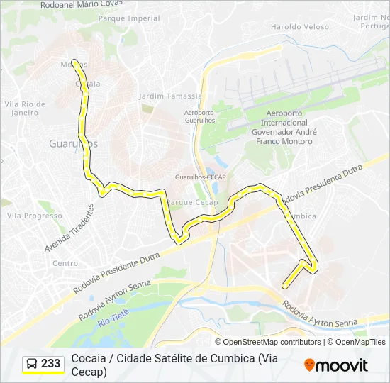 233 Bus Line Map