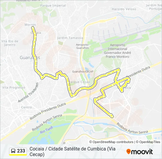 233 Bus Line Map