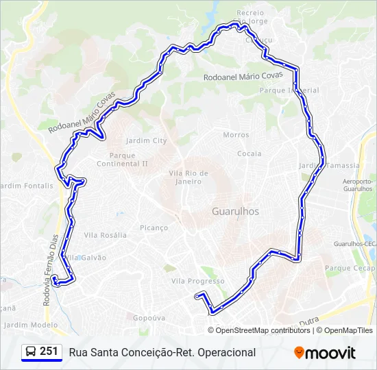 251 Bus Line Map