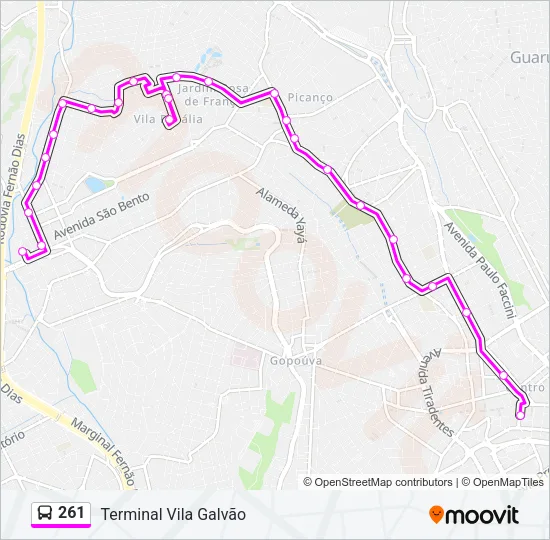 261 Bus Line Map