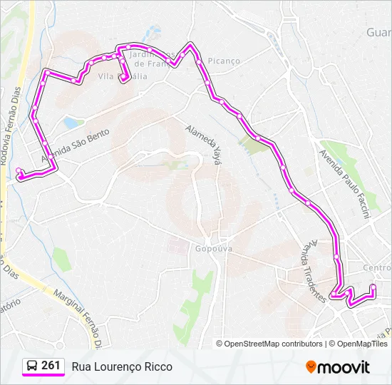 261 Bus Line Map