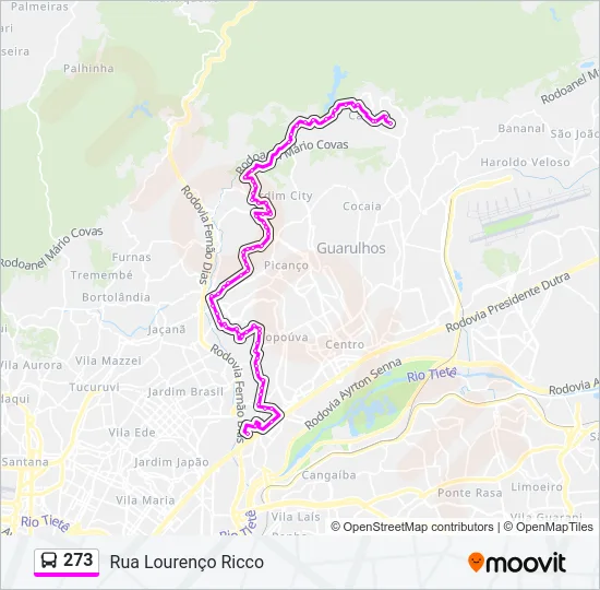 273 Bus Line Map