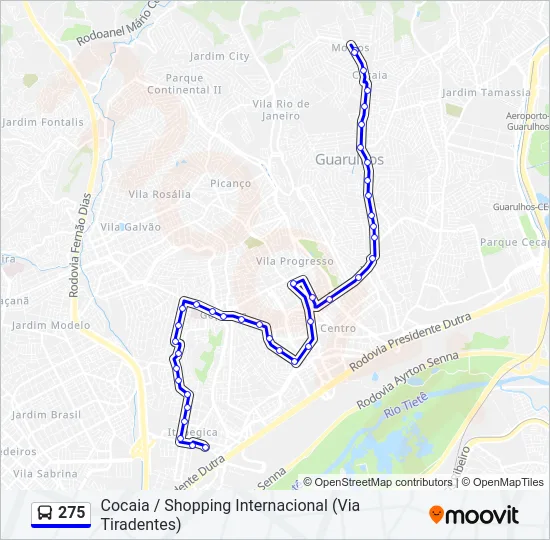 275 Bus Line Map
