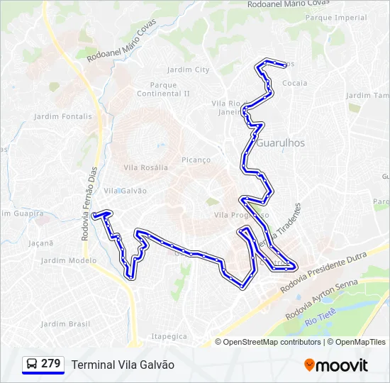 279 Bus Line Map