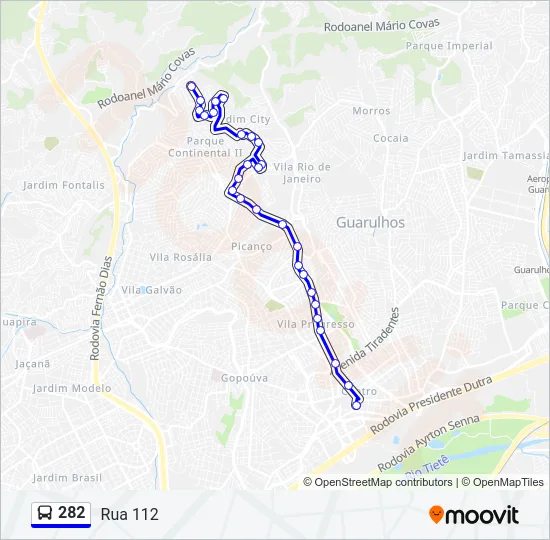 282 Bus Line Map