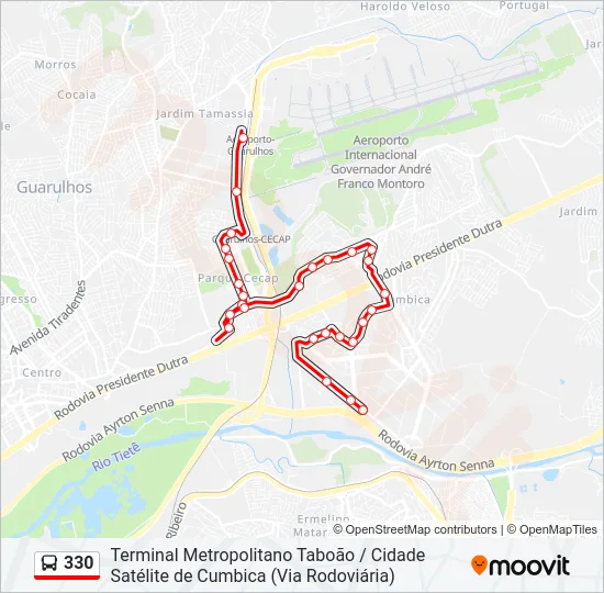 330 Bus Line Map