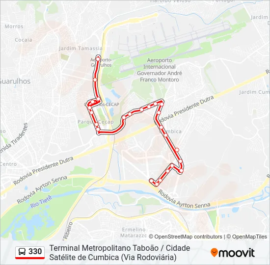 330 Bus Line Map