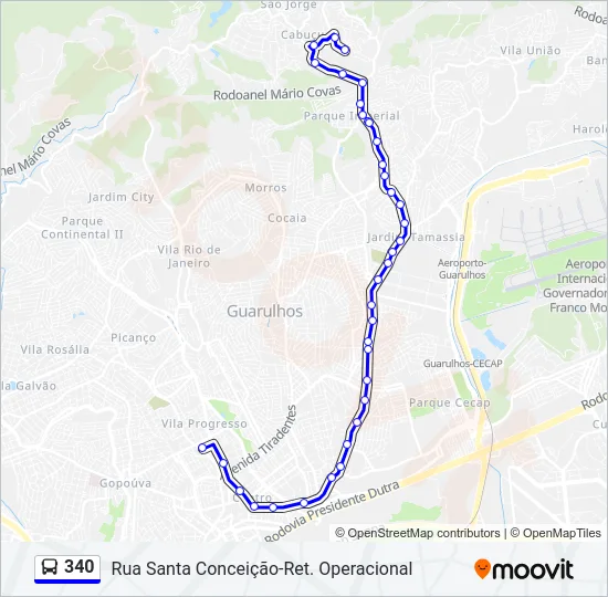 340 Bus Line Map