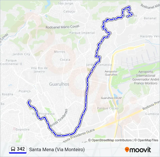 342 Bus Line Map