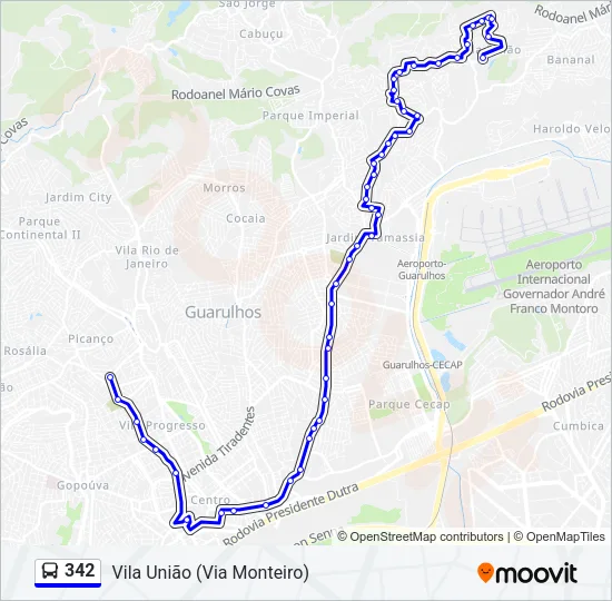 342 Bus Line Map