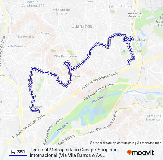351 Bus Line Map