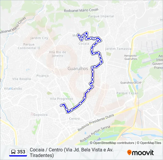 353 Bus Line Map