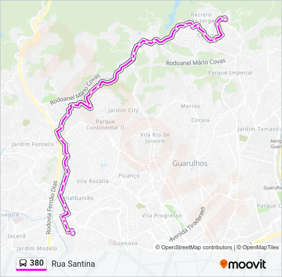 380 Bus Line Map