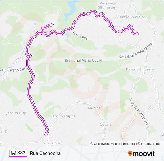 382 Bus Line Map