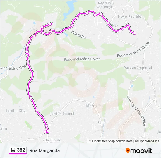 382 Bus Line Map