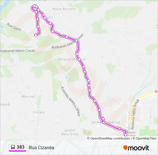 383 Bus Line Map