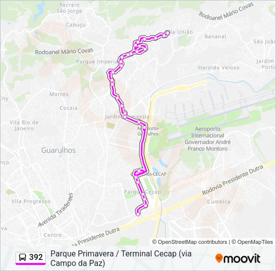 392 Bus Line Map