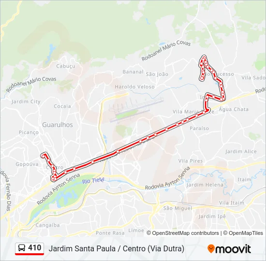 410 Bus Line Map