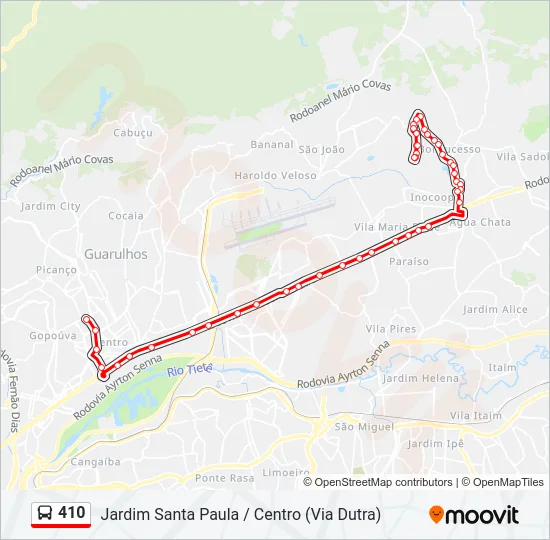 410 Bus Line Map