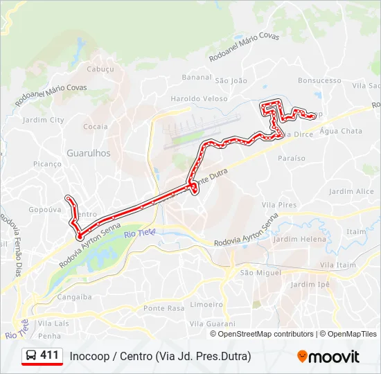 411 Bus Line Map