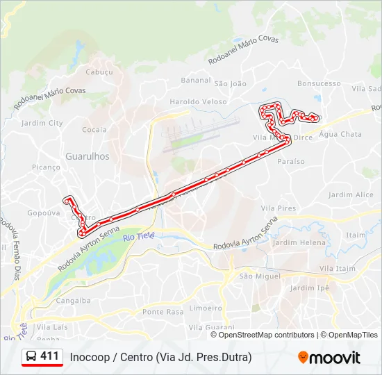 411 Bus Line Map