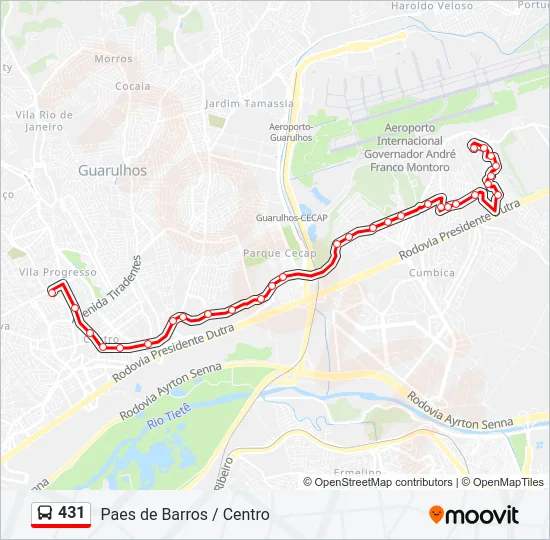 431 Bus Line Map