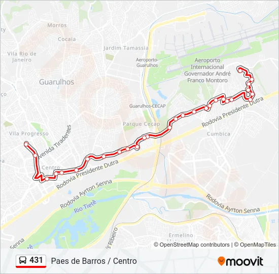 431 Bus Line Map