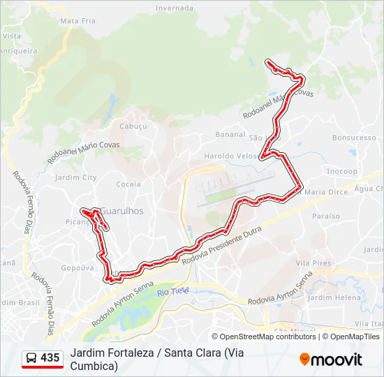 435 Bus Line Map
