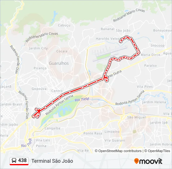 438 Bus Line Map