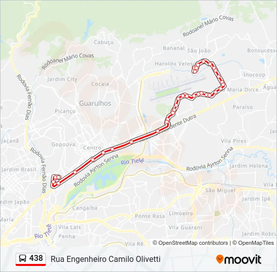 438 Bus Line Map