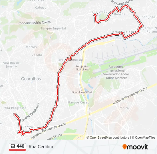 440 Bus Line Map