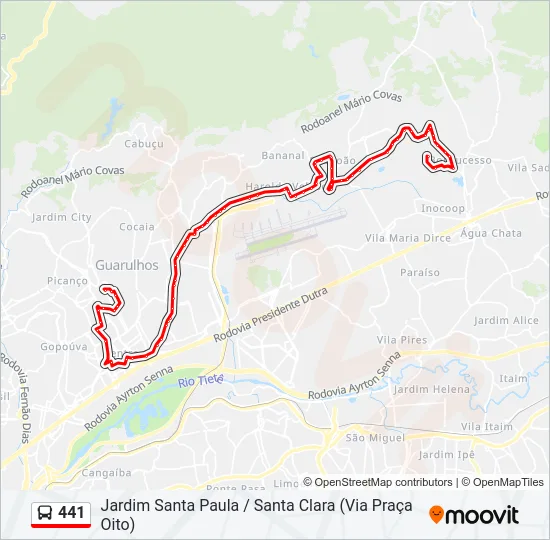 441 Bus Line Map