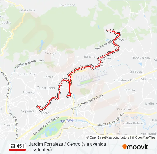451 Bus Line Map