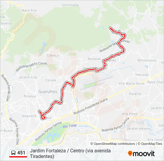 451 Bus Line Map