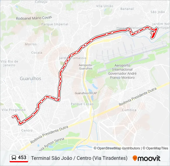 453 Bus Line Map
