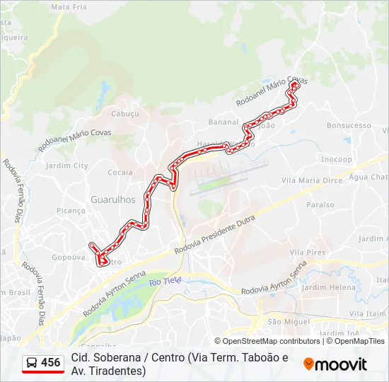 456 Bus Line Map