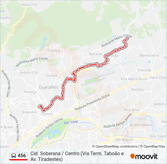 456 Bus Line Map