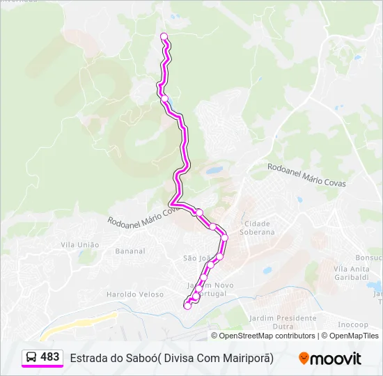 483 Bus Line Map
