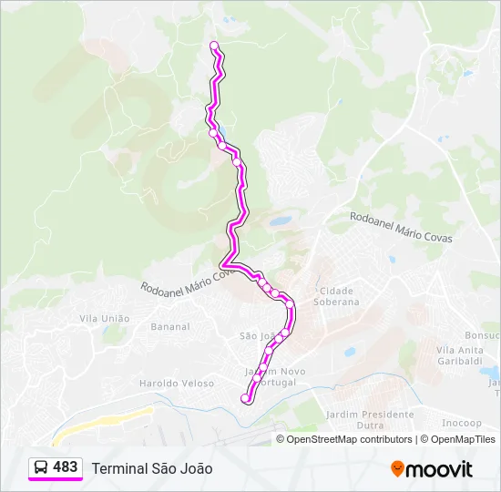 483 Bus Line Map