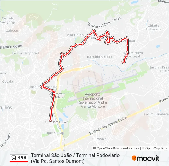 498 Bus Line Map