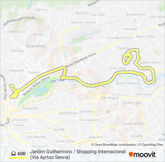 600 Bus Line Map