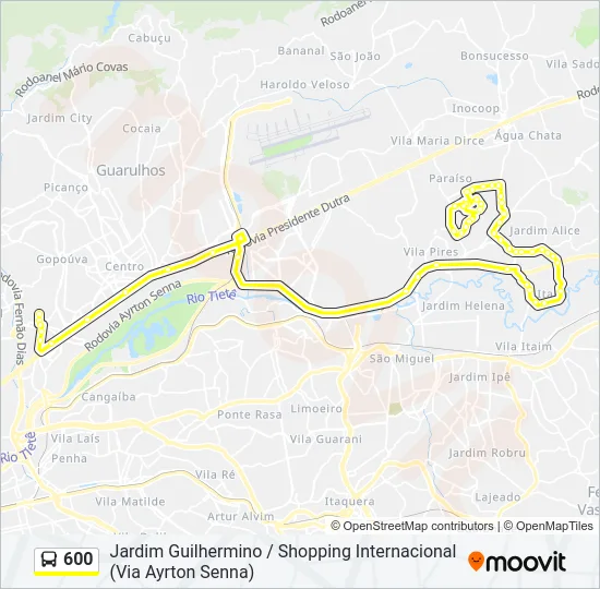 600 Bus Line Map