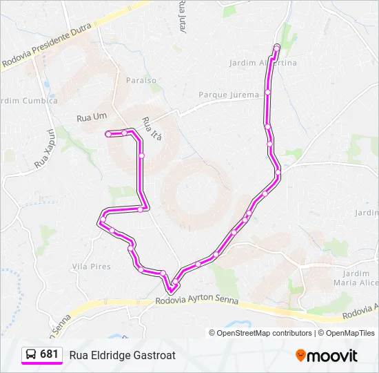 681 Bus Line Map