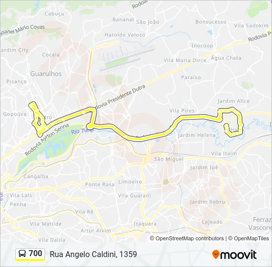 700 Bus Line Map
