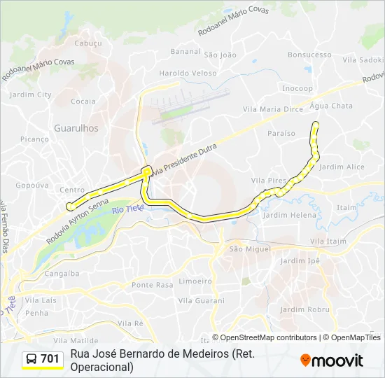 701 Bus Line Map