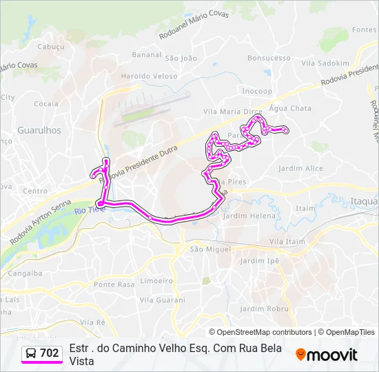 702 Bus Line Map