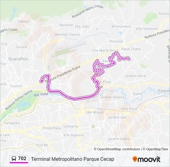 702 Bus Line Map
