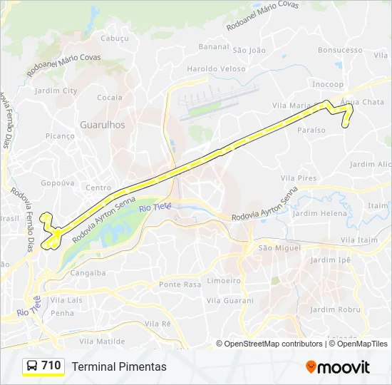 710 Bus Line Map